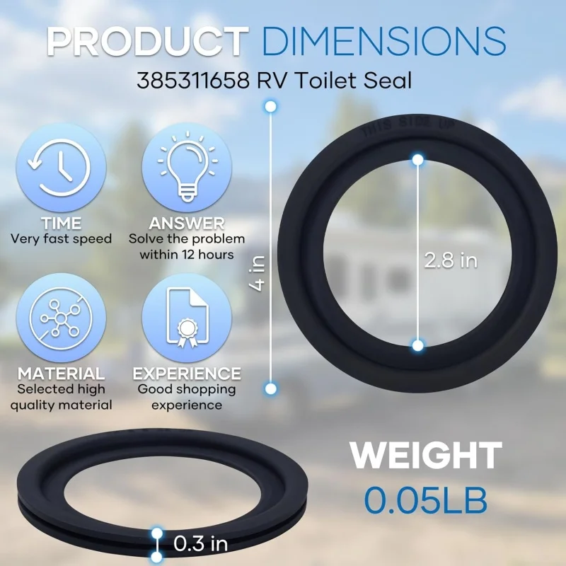 2PCS RV Toilet Sealing Rings  Leak-proof for Dometic 300/310/320 Toilets Odorless Flushing Ball Sealing Gasket Replacement