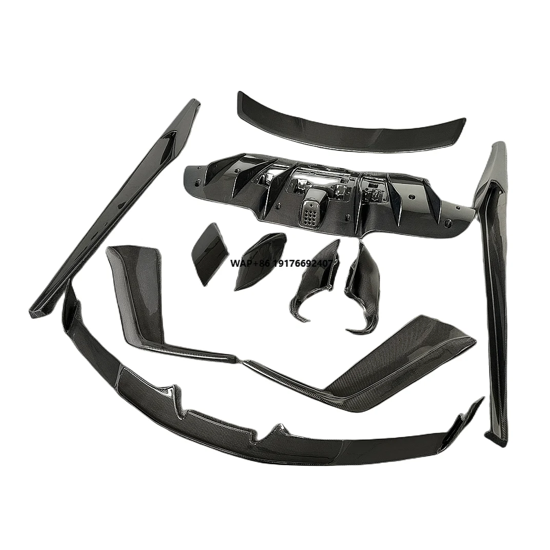 Body Kit Karbon Model N untuk 'Ferrari 488GTB Front Split Lip Side Skirt Diffuser