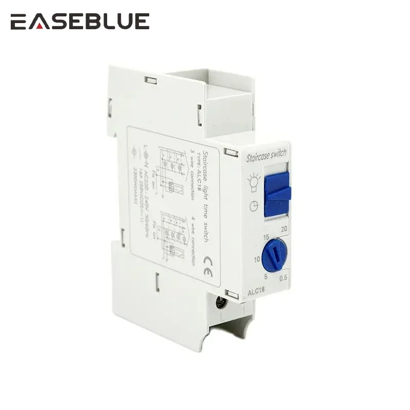 Din Rail Staircase Lighting Timer Switch 16A 220VAC for Corridor Lighting Mechanical Din Rail timer ALC18 Timer Relay Factory