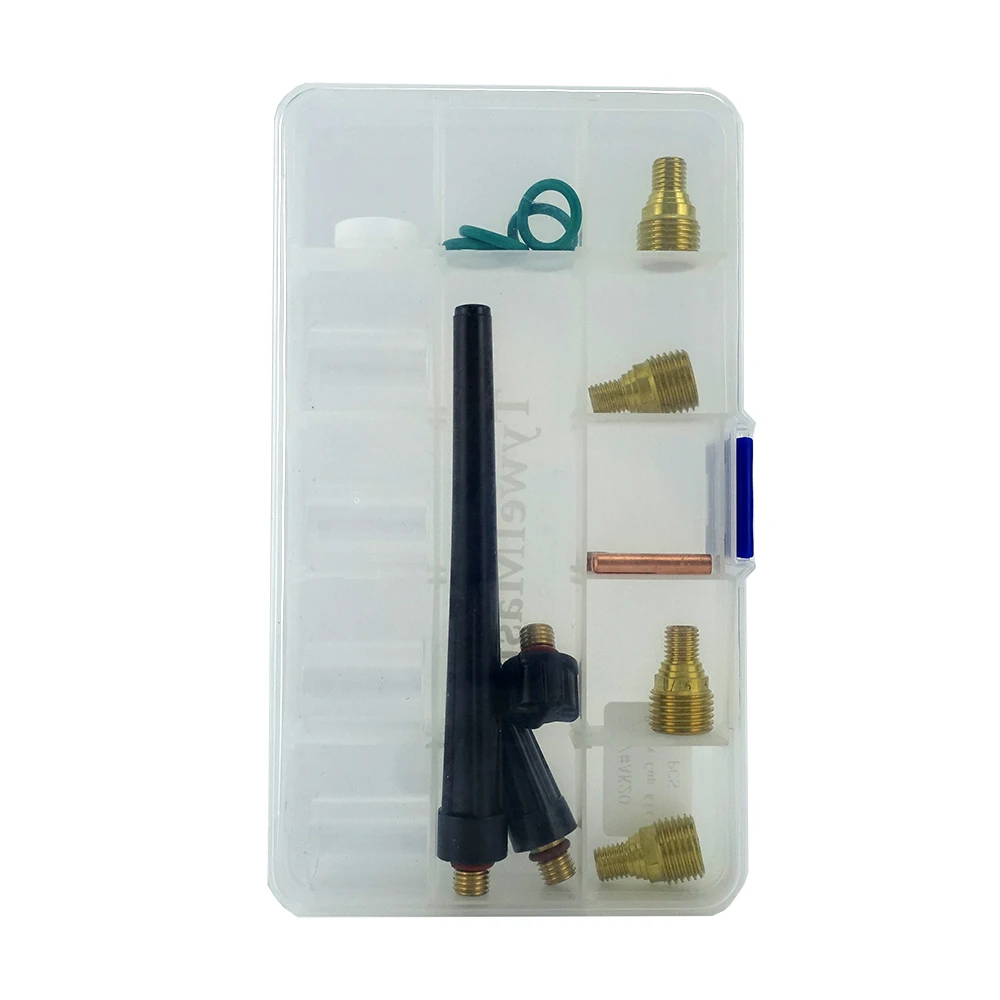 Imagem -03 - Copo de Vidro Kit Tig Soldagem Gás Lente Collet Corpo para Wp9 Wp20 Série Tochas 21 Peças