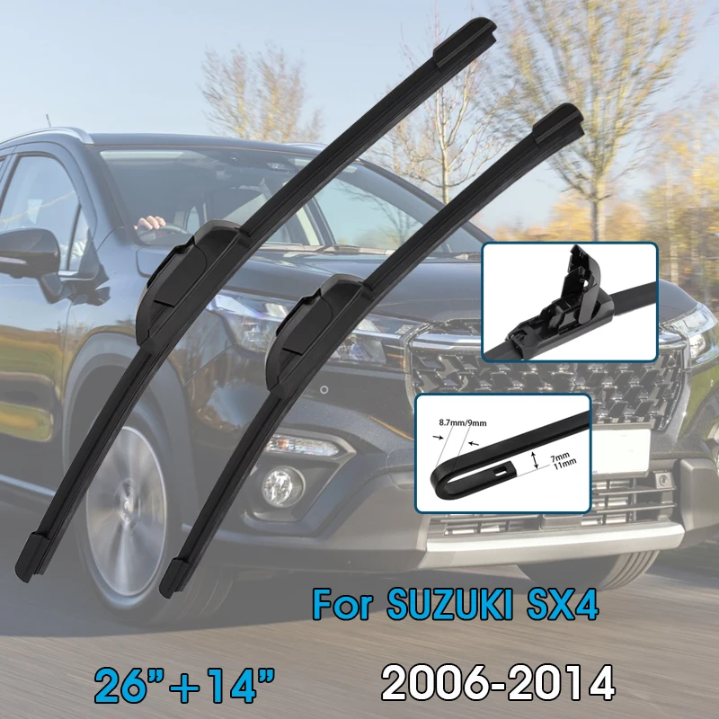 شفرات ممسحة السيارة 26 "+ 14" لسوزوكي SX4 2006-2014 الزجاج الأمامي شفرات النافذة الأمامية اكسسوارات السيارات #1