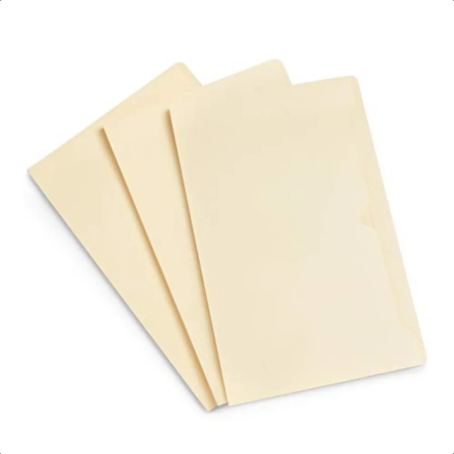 سترات ملف مانيلا مقاس 2 بوصة معززة بقطع مستقيمة وجيب توسيع عالي التحمل مقاس 2 بوصة مقاس قانوني 50 عبوة