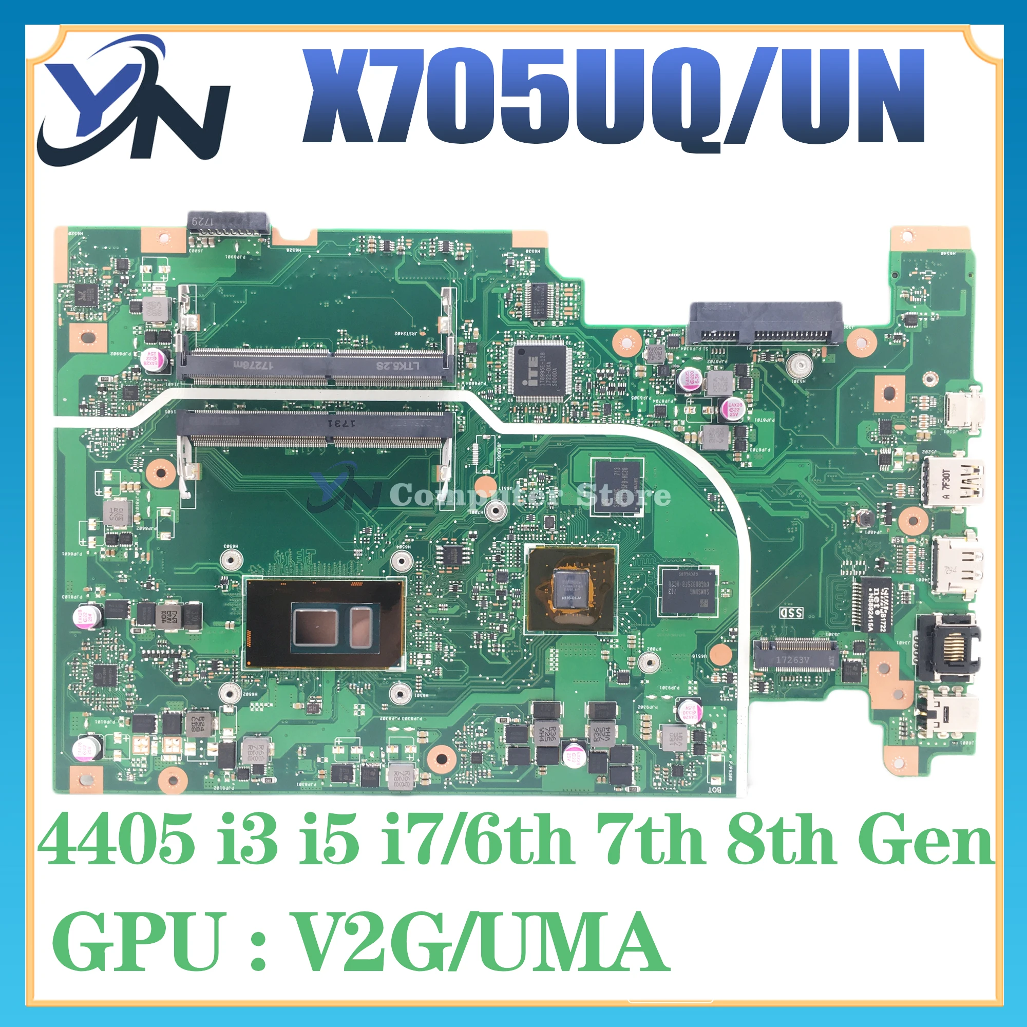 

X705UQ Mainboard X705UV X705UB X705UN X705UBP X705UVP A705U X705UNR X705UF Laptop Motherboard 4405U I3 I5 I7 6th/7th/8th