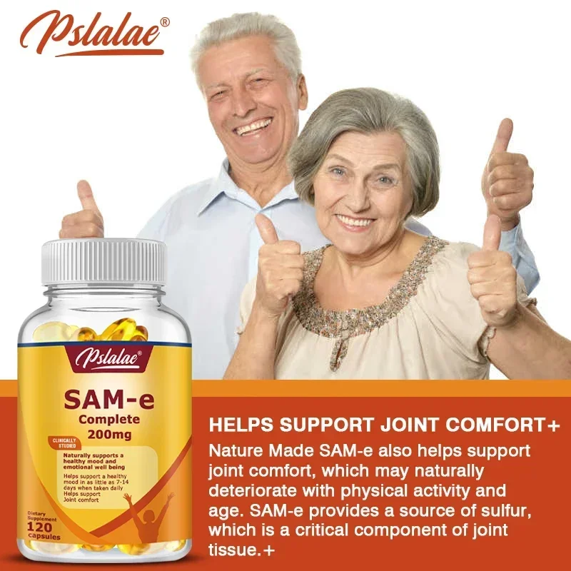 SAM-e Supplement 200 Mg - Improves Mood, Reduce Stress, Supports Joint and Brain Health, Improve Mental Clarity, Non-GMO