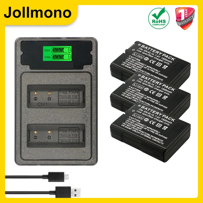 EN-EL14 1500MAH CAMERA BATTERY EN-EL14A FOR Nikon D3100 D3200 D3300 D3400 D3500 D5600 D5100 D5200 P7000 P7800 ENEL14 BATTERY