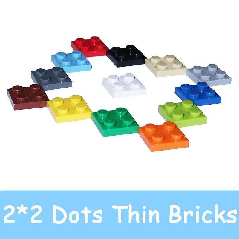 

50PCS MOC Assemble Particles 3022 Thin Plate 2x2 Dots Building Blocks 2*2 Figures Bricks DIY Educational Creative Toy for Kids