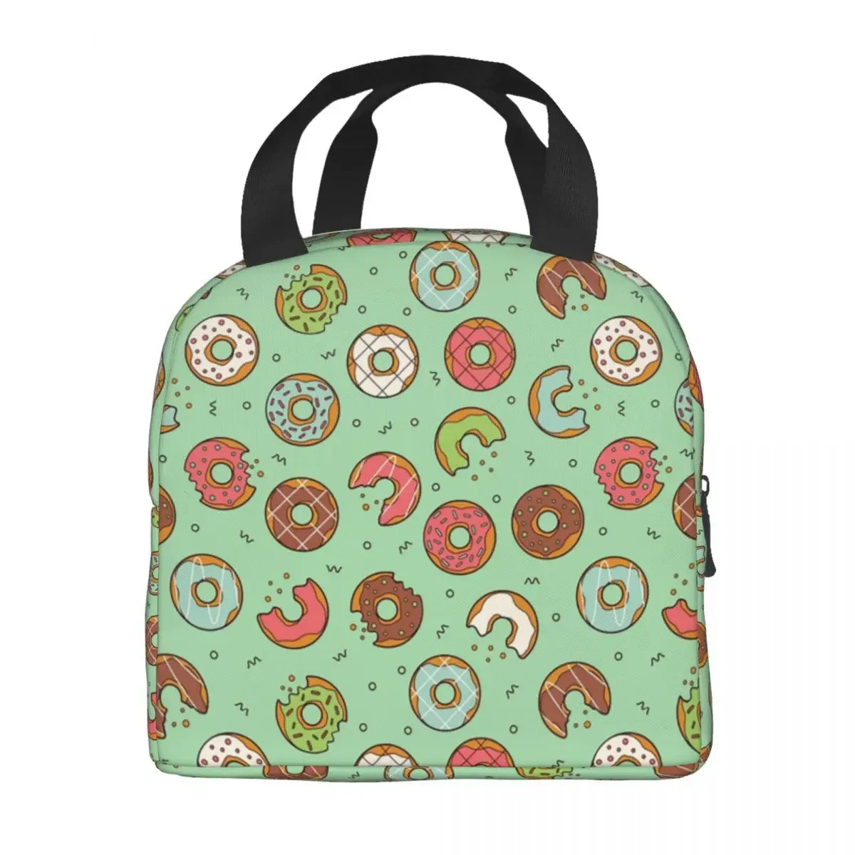 Sweet Donuts Doughnuts Lunch Boxes for Women Oily Cakes Pattern Cooler Thermal Food Insulated Lunch Bag Kids School Children