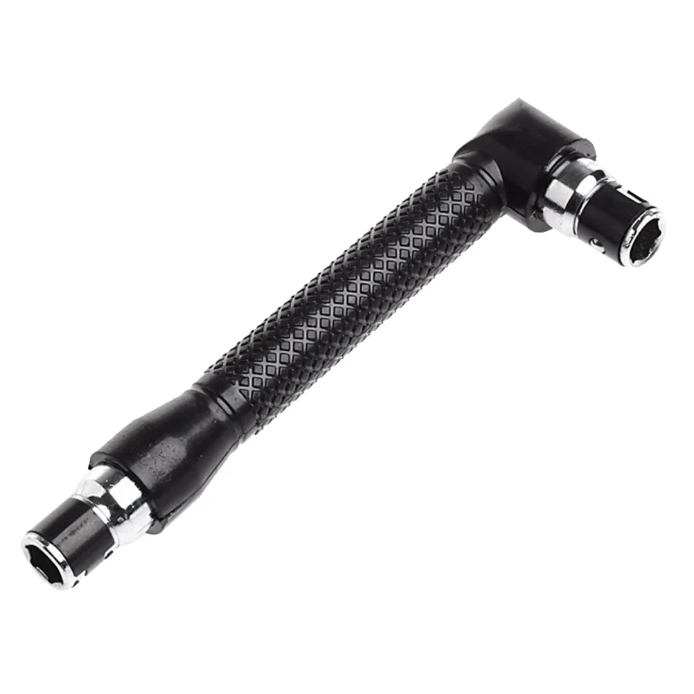 مفتاح بانة برأسين 1/4 بوصة على شكل حرف L محول الزاوية اليمنى لقم مفك البراغي أداة فولاذية متينة للمرآب المنزلي