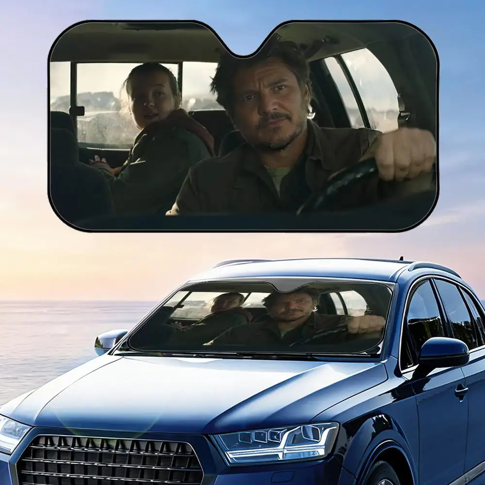 Movie P-Pedro Pascal Sun Visor Reusable Aluminum Foil Car Sunshade UV Protection Heat Insulation Windshield Cover