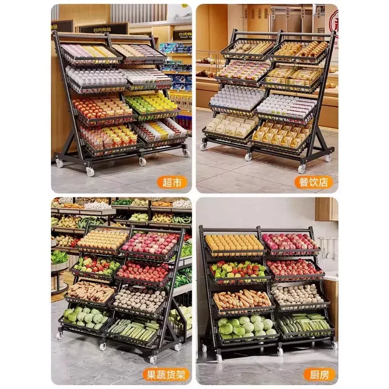 Supermarket Vegetable and Fruit Shelf Commercial Snack/Candy/Photo Chips Stand Convenience Store Display Shelves with Basket view 6