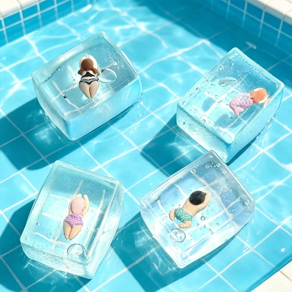 1pc Swimming Pool Squeeze Squishy Toys Maltose Stress Relief Slow Rebound Fidget Toy Mochi Squishy Stress Reliever summer Toys