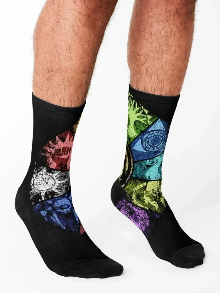 Chaussettes MTG Faded Guild Wheel pour hommes et femmes, Chaussettes de football, Cadeaux de Noël, Mode Saint-Valentin, Idées cadeaux