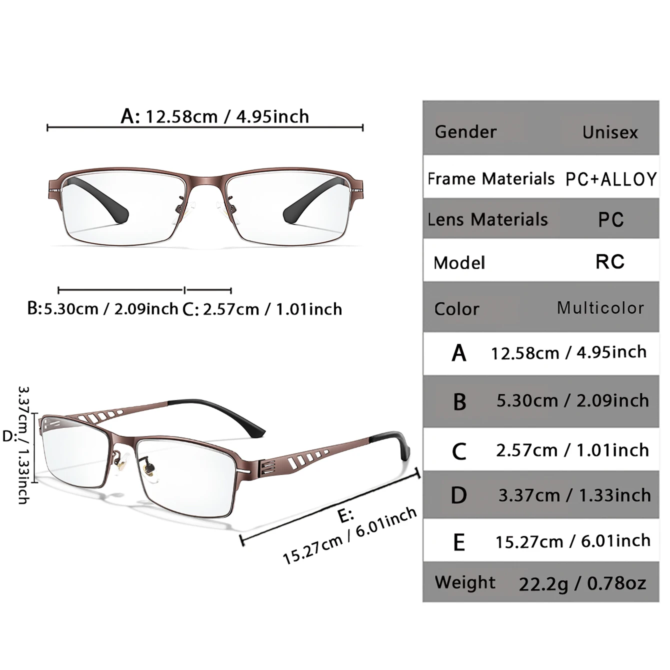 Fashionable Photochromic Reading Glasses Metal-Frame Vintage Rectangular Eyewear for Presbyopic Glasses and daily wear