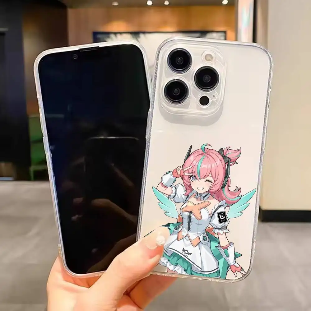 Capa Transparente Zenless Zone Zero Aria Angeld para iPhone 17 16 15 14 13 12 11 Mini Pro Max Plus