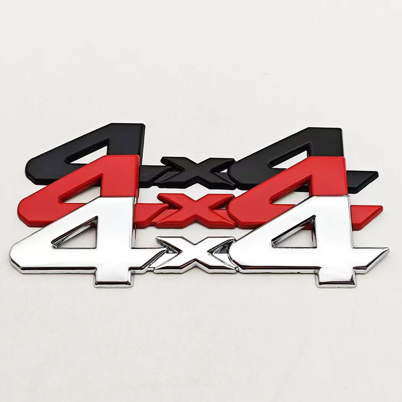 3D Metal Red Chrome Black Logo 4X4 Emblem Letters Decals Car Rear Trunk Badge For Toyota Tundra 4x4 Sticker Adhesive Accessories - view 4