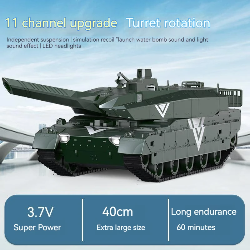 RC Tank Remote Control Water Bomb Tank Car 40CM Camouflage Color Electric Crawler Toys for Children Boys Birthday Gifts