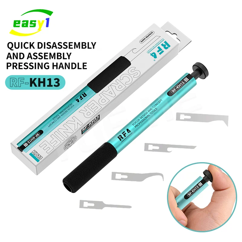 

Быстросъемная рукоятка с нажимным креплением, инструмент из алюминиевого сплава, лезвие для удаления стружки, ремонт мобильных телефонов, RF4, RF-KH13