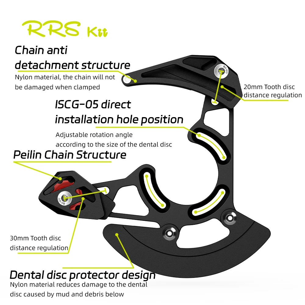 RRSKIT MTB Bicycle Single Tooth Disc Aluminum Alloy Chain Stabilizer For 32-38T Single Disc Dental Discs For ISCG-03/05/BB