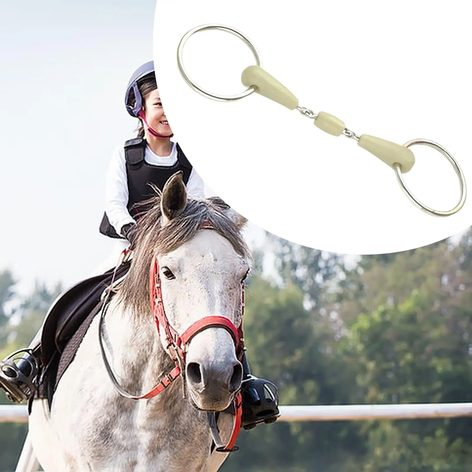 

Horse Snaffle Bit Stainless Steel Equestrian Accessories for Horses Mules Horse Riding Performance Outdoor Sports Competition