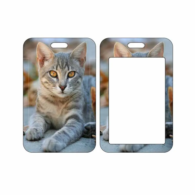 Kat Patroon ID Card Cover Card Container Bus Bank Card Case Kantoormedewerker Tas Kaarthouder Kerstcadeau