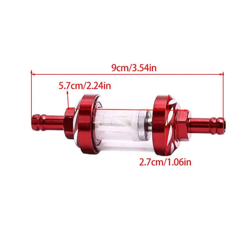 8mm Universal CNC Fuel Filter Aluminum Glass Washable Oil Filter For motorcycle Replacement parts