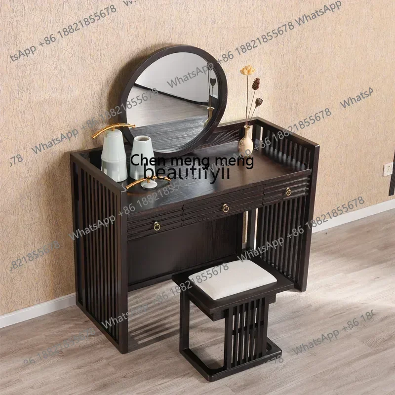 D178 Y Neue Kommode aus massivem Holz im chinesischen Stil, kleine Wohnung, Schlafzimmer, Schminkschrank, Schminktisch mit Schubladen
