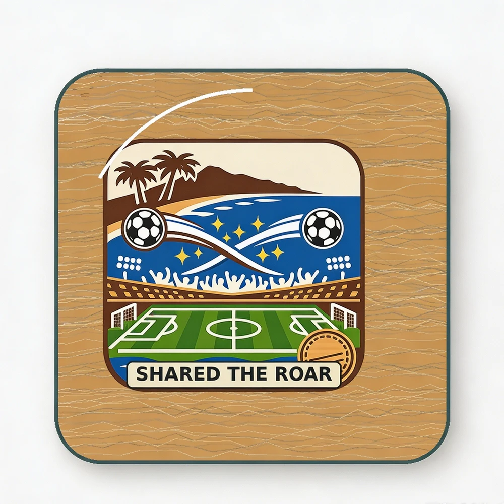 

Coastal Soccer Coaster Acrylic Coaster Football Watch Party Gift Stadium Night Decor Fan Bar Accessory Summer Travel Souvenir