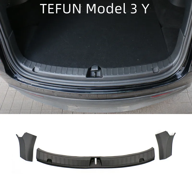 

TEFUN Trunk Sill Plate Cover for Tesla Model Y 2022 2023 Rubber Boot Protective Covers Model Y 2023 5 Seats Accessories