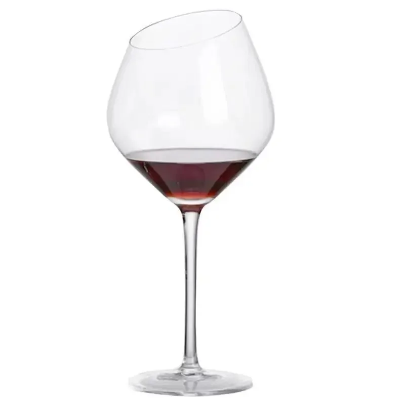 Set of 2 Oblique Red Wine Glasses Premium Crystal Wine Glasses 600ml (21 Ounce) Daily Use Wedding Anniversary or Birthday