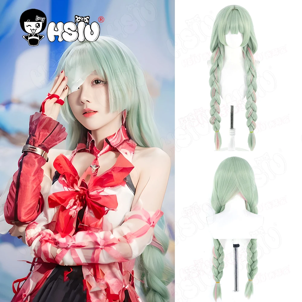 Phrolova Cosplay Wig Fiber Synthetic Wig「HSIU」95CM Blue Gray Mixed Gray Pink Long Wig+Wig Cap Game Wuthering Waves Cosplay Wig
