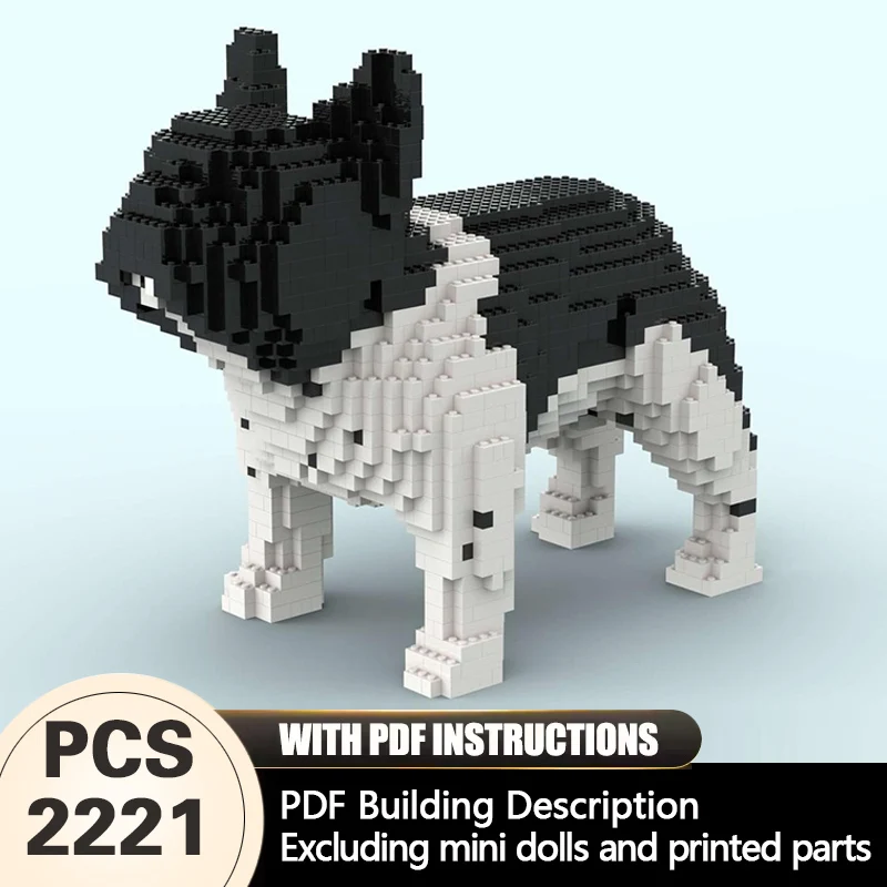 Creators Animal Series Model MOC Building Bricks French Dog Sculpture Modular Technology Gift Holiday Assemble Children Toy Suit