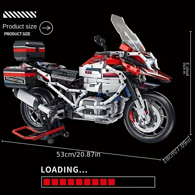 لعبة تجميع مكعبات بناء قاطرة الدراجات النارية، حلي نموذجية للرجال تحب جمع الحلي في المنزل أيضًا عيد ميلاد وهو