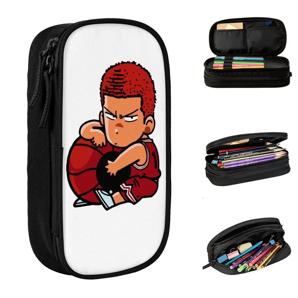 Slam Dunk Basketball Anime Pencil Cases New Sakuragi Hanamichi Sport Pen Box Bag for Student Big Capacity Supplies Pencil Box