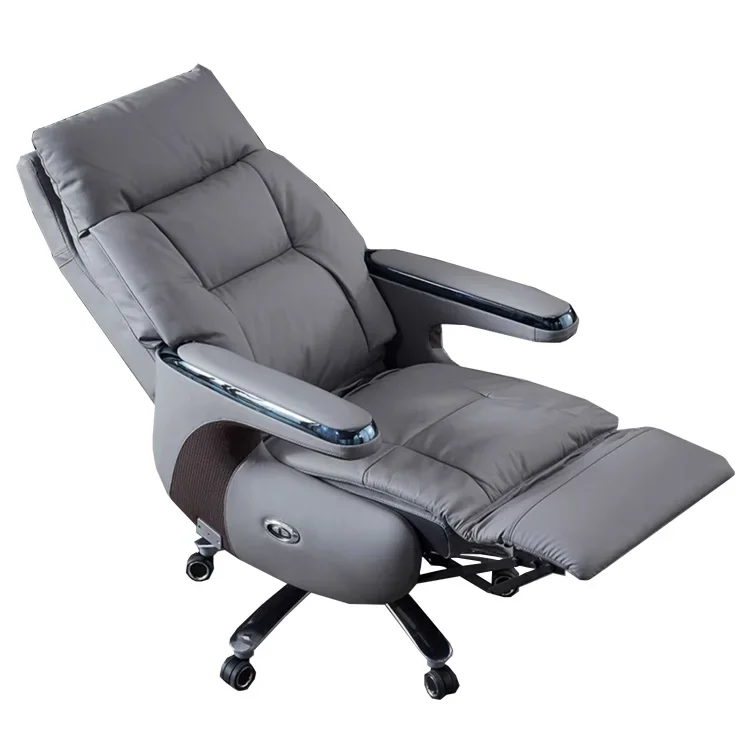 High End Electric Ergonomic Leather Boss Chair Reclining Revolving Executive Manager Chair Home Office Chair