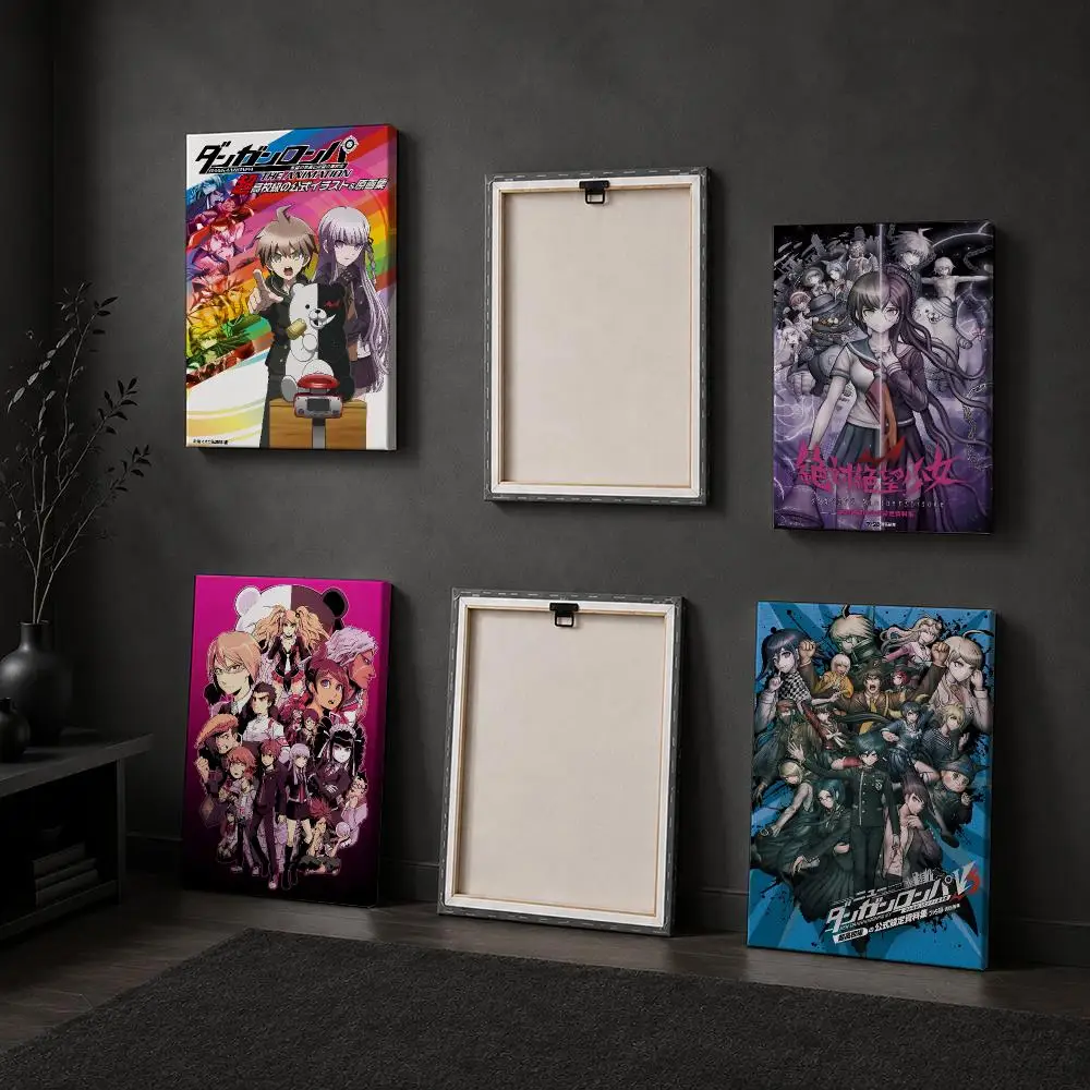 Japaness D-Danganronpa Framed Wall Painting Wood Framed Canvas Poster HD Wall Art For Bedroom Hallway Bar Home Decor
