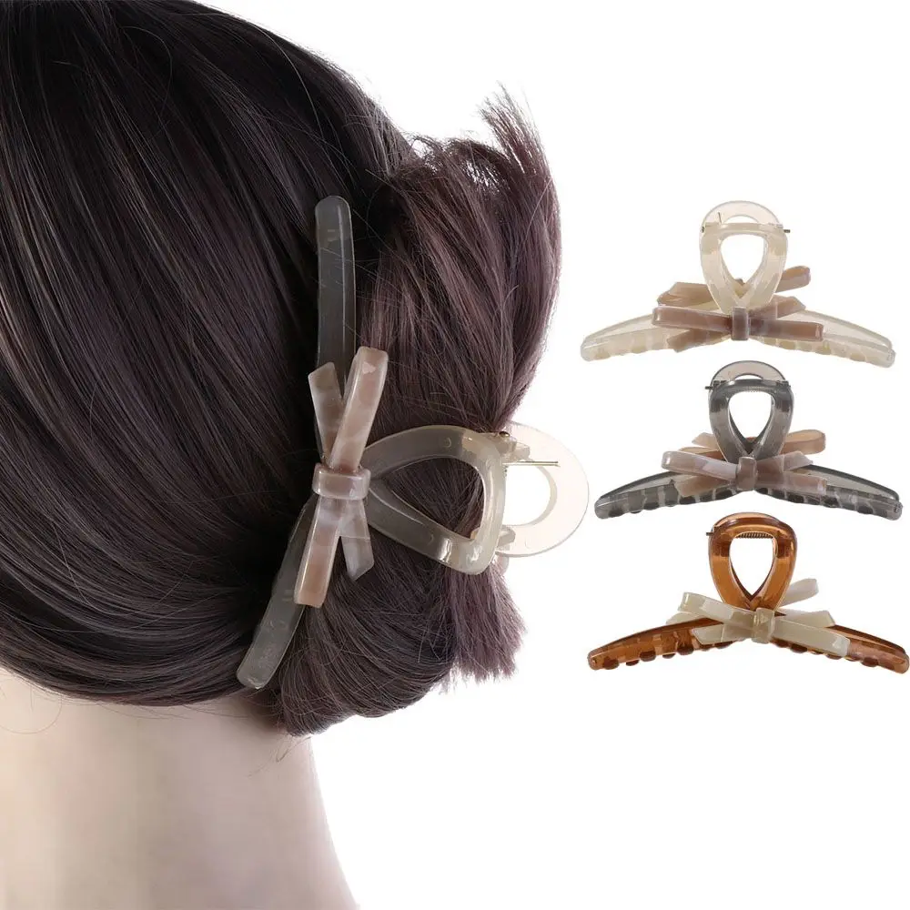 Tocado de ácido acético, Clip de tiburón con temperamento, accesorios para el cabello, Clip de cangrejo de estilo coreano, pinza para el pelo con lazo, pinzas para el cabello para mujer