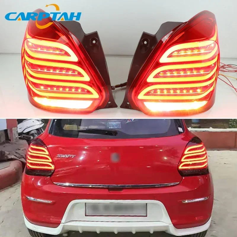 For Suzuki Swift 2017 2018 2019 LED Car Taillight Tail Lights Rear Fog Lamp Dynamic Turn Signal Reverse Brake Light