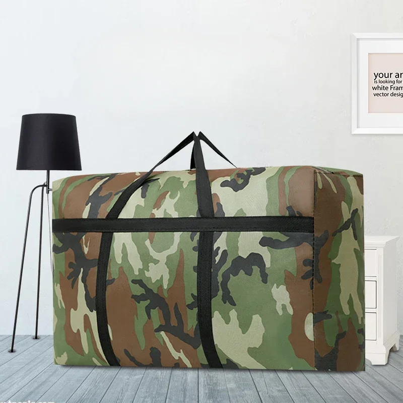 Camouflage Thickened Waterproof Oxford Cloth Move Packing Bag Large Capacity Quilt Storage Bag Travel Tote Carrying Camping Bag