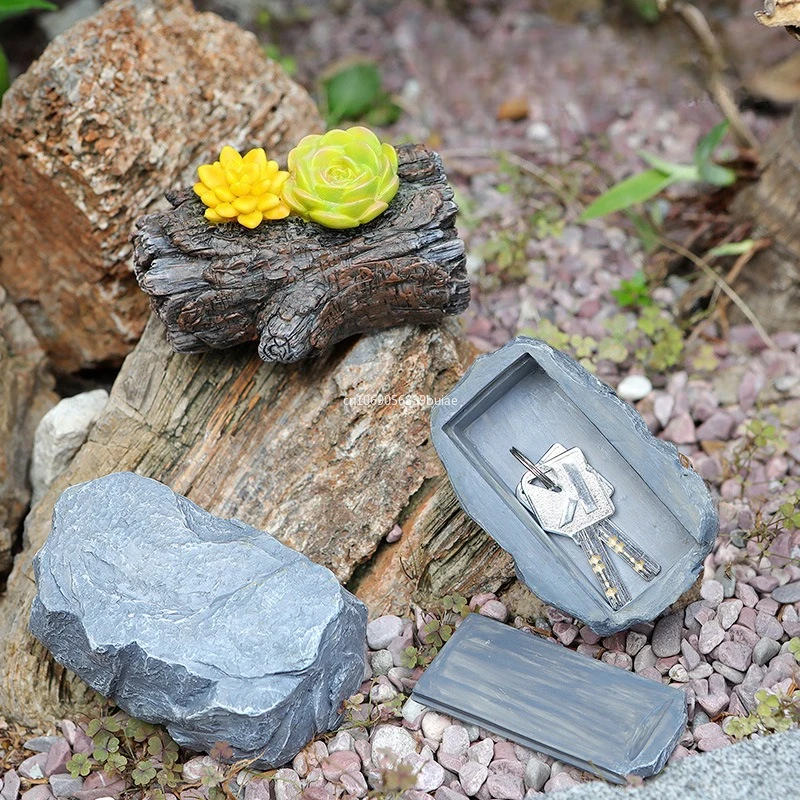 

Creative Outdoor Garden Key Safe Box Hidden Rock Hide Keys in Stone Safety Storage Box for Home RV Spare Key Safes Home Decor