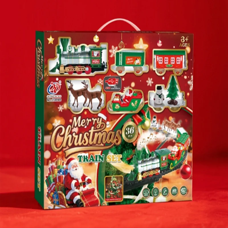 

New Children'S Electric Lighting Music Suspension Bracket Christmas Track Decorated With Gorgeous Small Train Toys With Usb Char