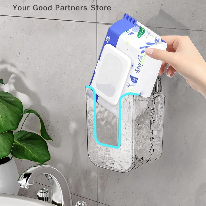 Scatola per fazzoletti a parete con ventosa Punch Free Porta asciugamani di carta Scatola di carta Dispenser per montaggio a parete per cucina Ufficio