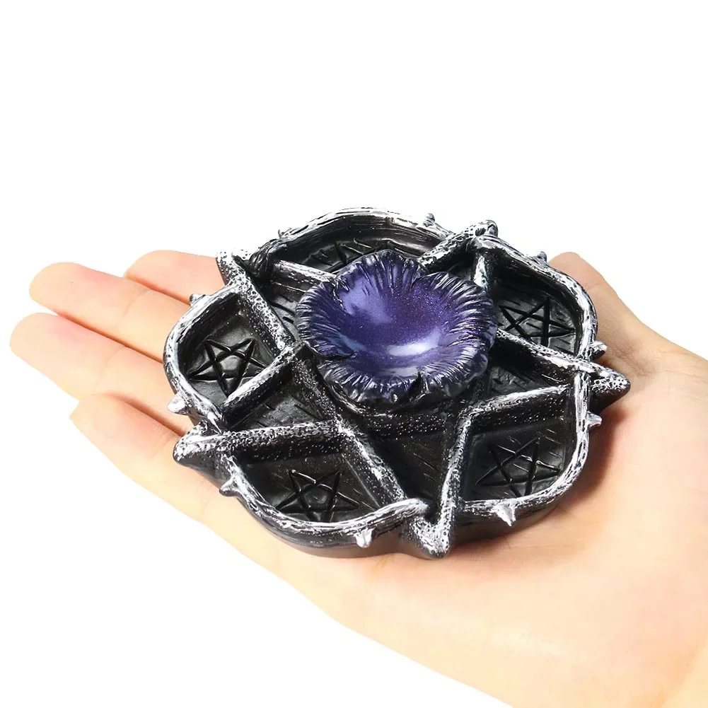 

1PC Mini Resin Pentagram Crystal Ball Gem Glass Craft Base Home Desktop Decor Ornaments Jewelry Display Base Home Accessories