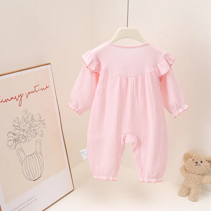Pink Strawberry Printed Infant Clothes Super Cute And Adorable Toddle Jumpsuits Cotton Breathable Casual Baby Romper