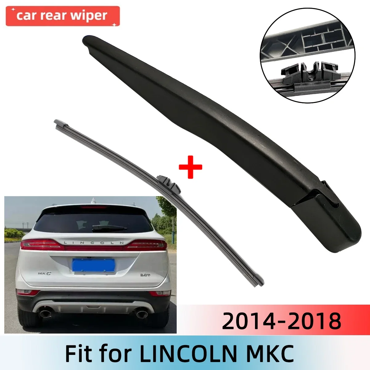 

Rear Wiper Blade & Arm Set Kit For LINCOLN MKC 2014-2018 Windshield Windscreen Rear Window
