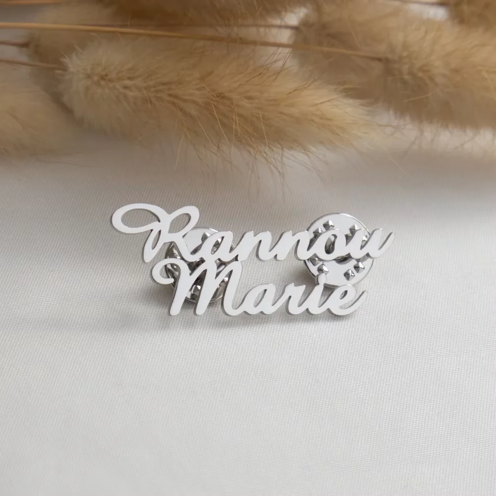 Customized Personalized Name Brooch Couple Stainless Steel Name Brooch, Suitable For Various Occasions Brooch Jewelry
