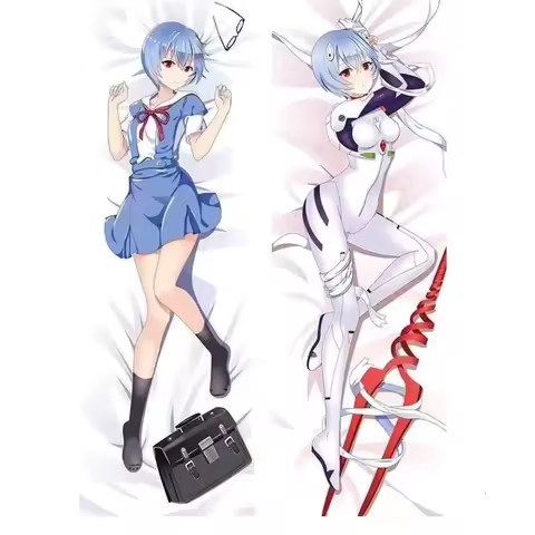 Body Pillow Case Cover Veet60*180Cm Peach Rei Skin Ayanami Evangelio Dakimakura Anime Обнимашка Home Bedding Veet60*180Cm