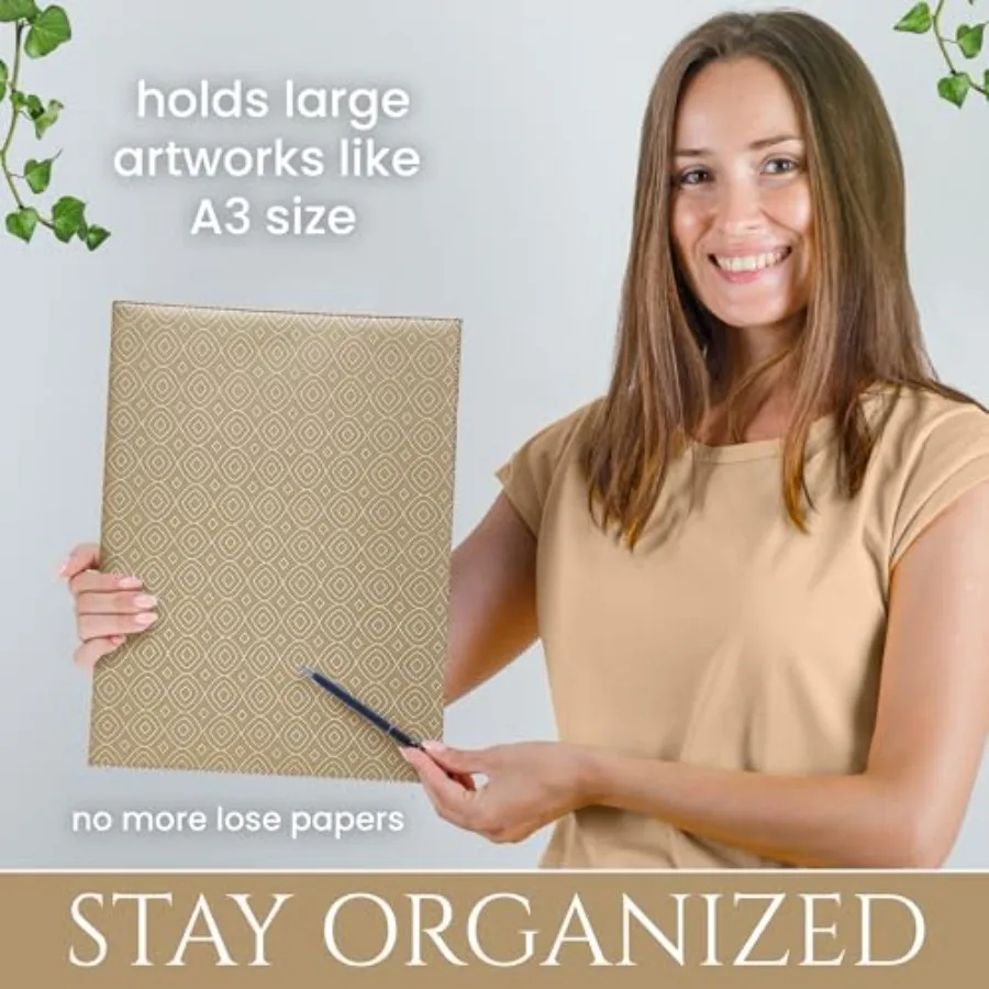 Custodia per portafoglio artistico con buste in plastica - Raccoglitore 11x17 Protezioni da 40 fogli Raccoglitore artistico da 80 pagine per la progettazione di documenti Spartiti I