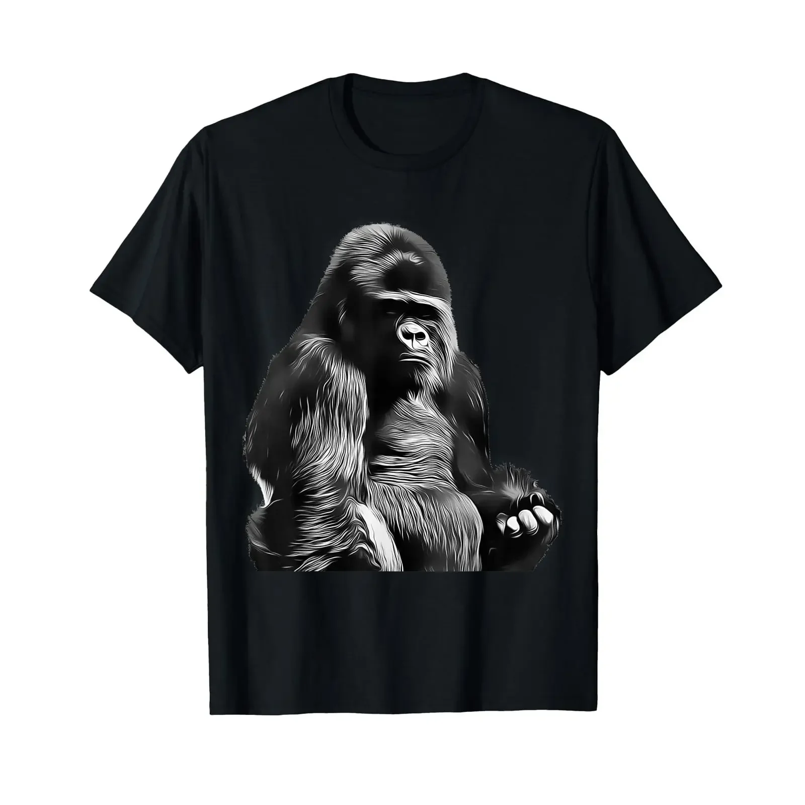 Silverback Gorilla Silver Back Primate Ape T Shirt vintage Washed fashion Unisex Versatile Breathable Soft Casual Stylish homme