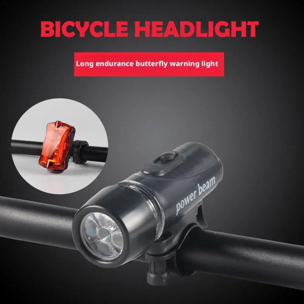 

LED Bicycle Front Rear Light Set MTB Bike Headlight Taillight Universal Easy To Install Riding Lights Lamp Butterfly Taillight