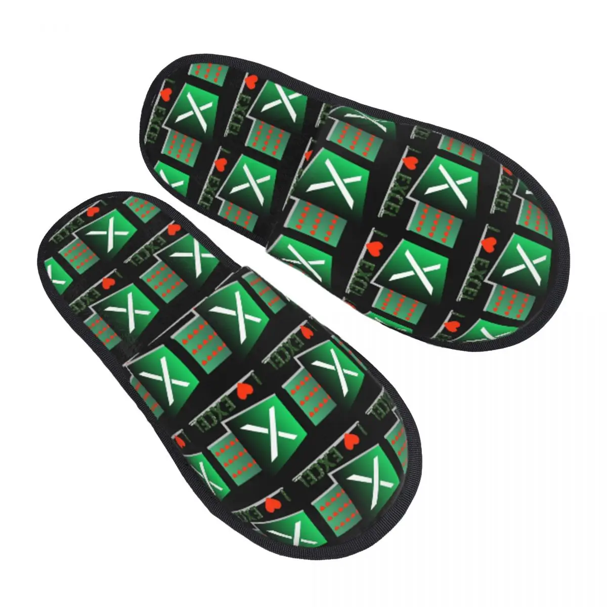 Custom I Love Excel Slippers Memory Foam Warm Soft Women House Slipper Bedroom Fluffy Shoes